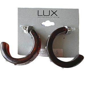 Lux Rhinestone Studded Tortoise Hoops